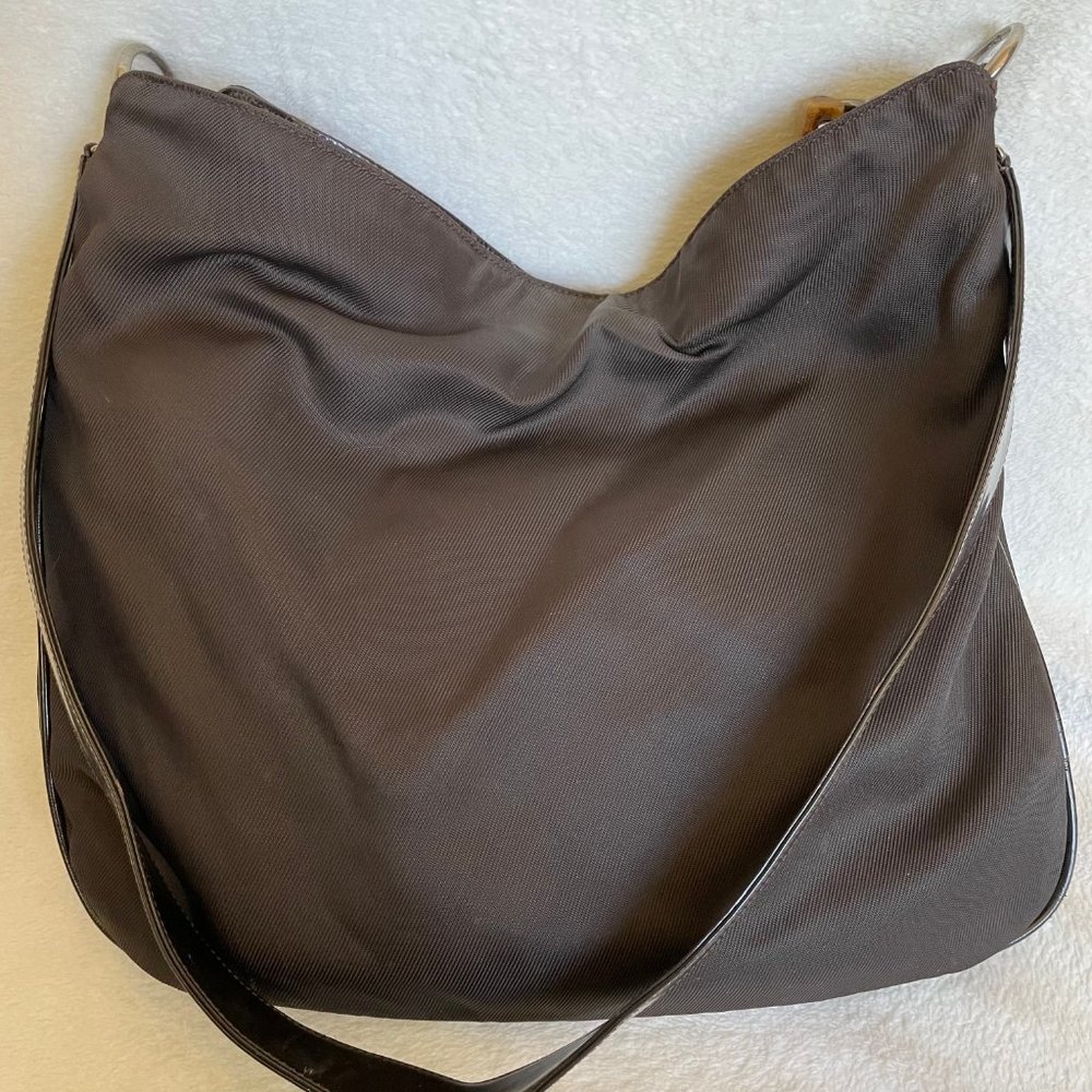 Vintage Gucci Bamboo 2wat Black Nylon Bag - Picture 3 of 5